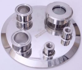 Extraction Tank Lid | Tri Clamp 8 in. x (2) 1.5 in. - Stainless Steel